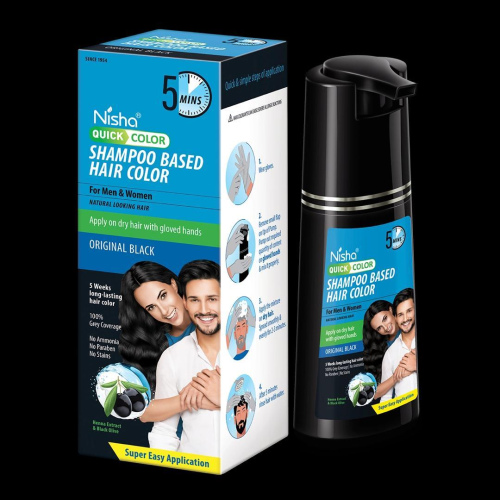 NISHA QUICK SHAMPOO HAIR COLOR IN BOTTLE 